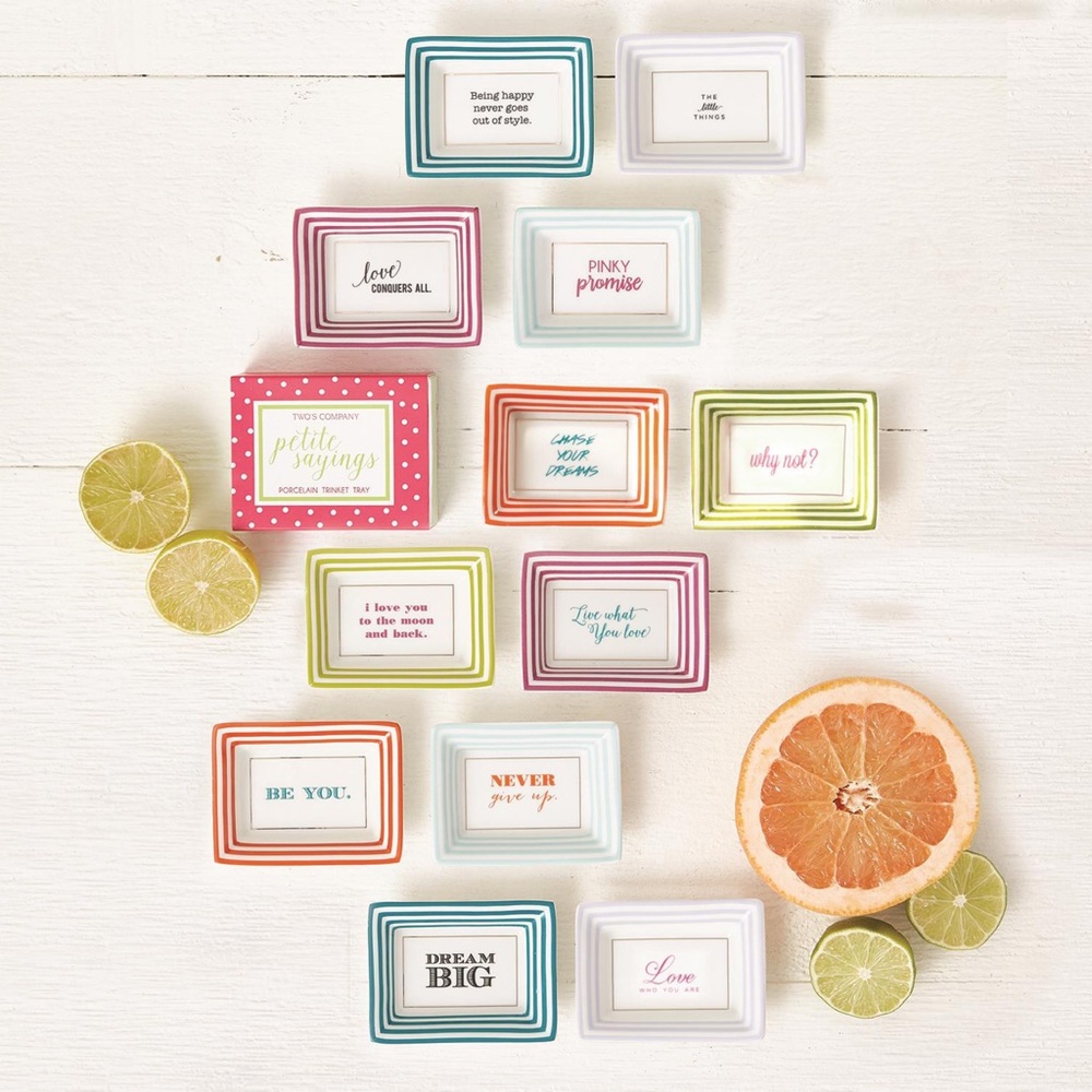 Two’s Company Petite Wise Saying Trinket Tray